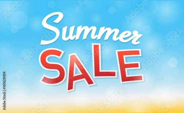 Obraz Summer sale - sunny banner. Vector illustration.
