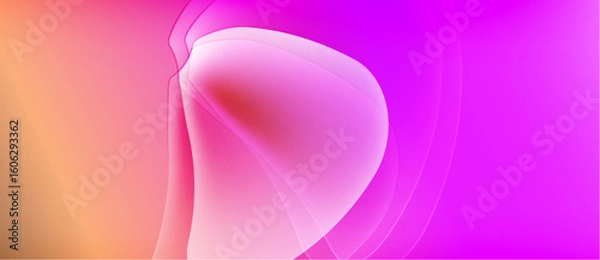 Fototapeta Abstract fluid shapes, vibrant pinks, oranges blend. Soft gradients create luminous, flowing forms. Modern design element.