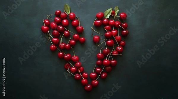 Fototapeta Stylized cherries arranged in subtle V shape