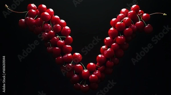 Fototapeta Stylized cherries arranged in subtle V shape
