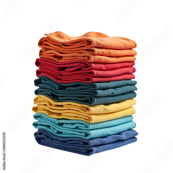Obraz Rainbow T-Shirt Stack Colorful isolated on transparent background