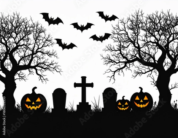 Obraz halloween background with pumpkin