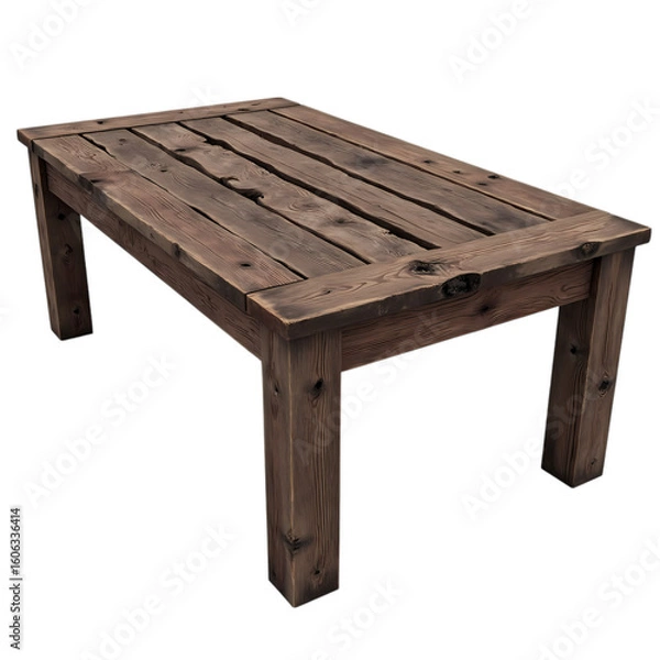 Obraz Rustic Wooden Tabletop Dark Brown Wood Texture Background isolated on transparent background