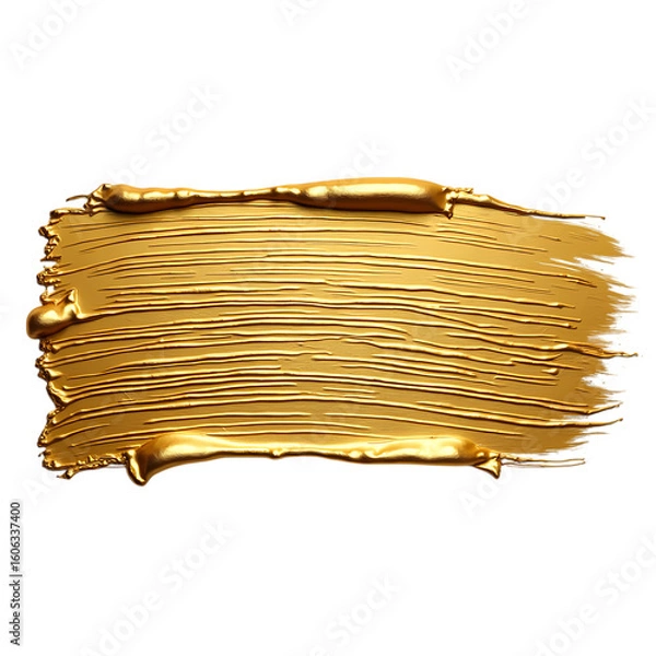 Obraz Gold Paint Texture Abstract Metallic Brush Stroke Background isolated on transparent background