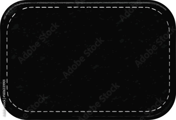 Fototapeta Blank black patch with stitched border