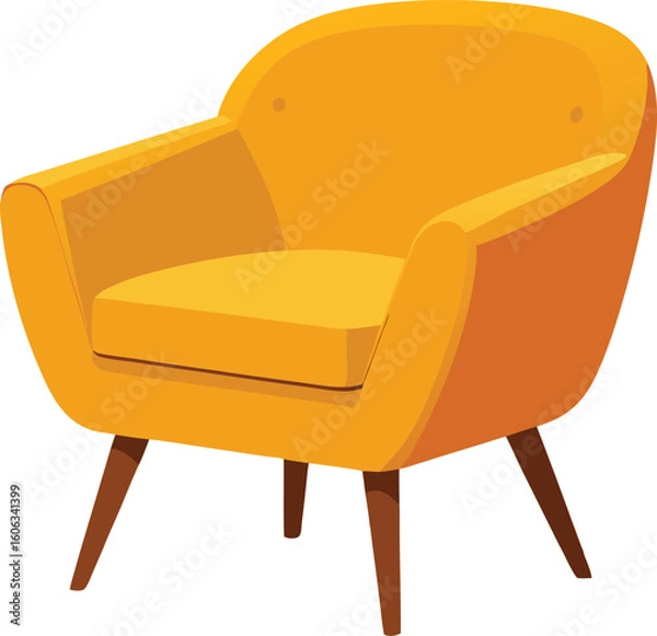 Fototapeta Vibrant yellow armchair vector illustration