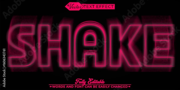 Fototapeta  Dynamic and Powerful Shake Motion Vector Editable Text Effect Template