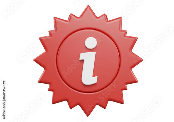 Fototapeta Isolated Information Badge with Letter I