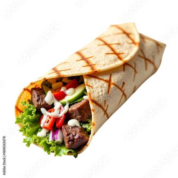 Obraz Delicious Beef Burrito Recipe Food isolated on transparent background