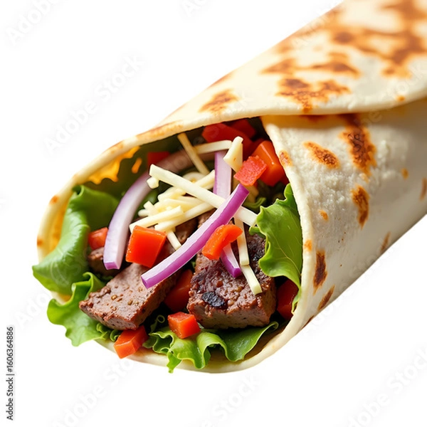 Obraz Delicious Beef Burrito Recipe Food isolated on transparent background
