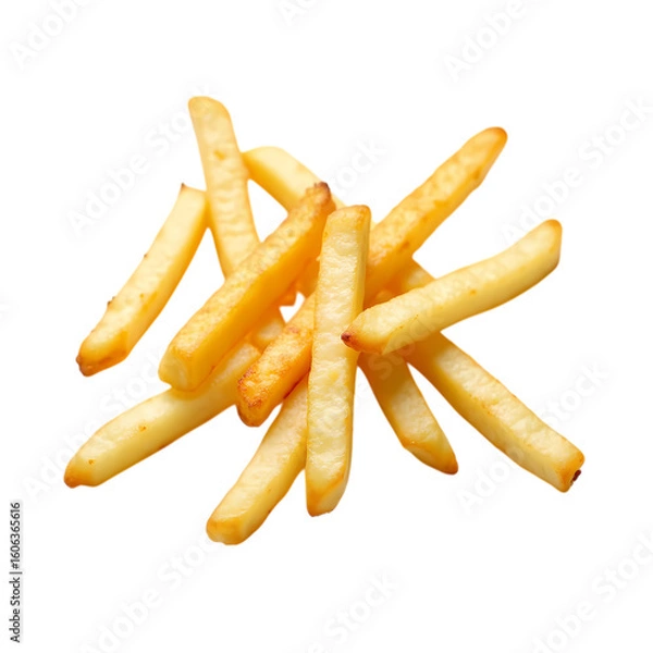 Obraz Crispy Potato Fries Golden Delicious and Perfectly Cooked isolated on transparent background