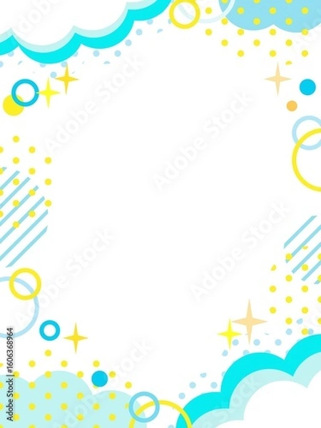 Fototapeta 爽やかでポップなフレームイラスト