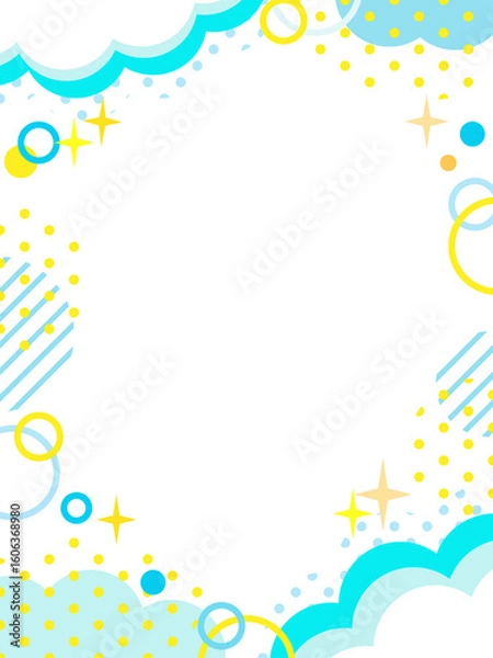 Fototapeta 爽やかでポップなフレームイラスト