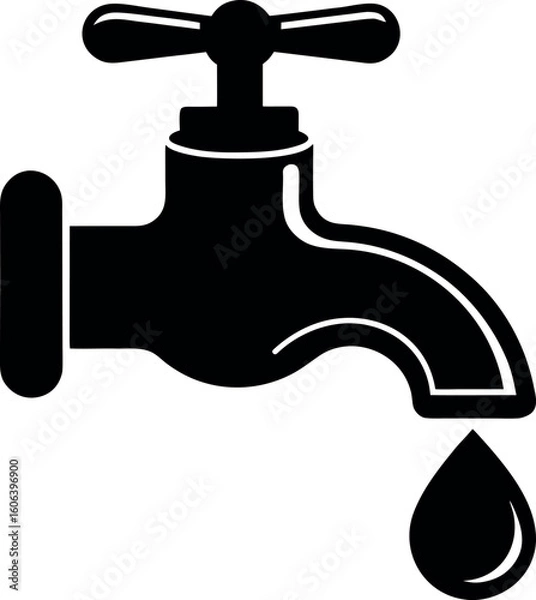 Fototapeta Water Faucet with Drop