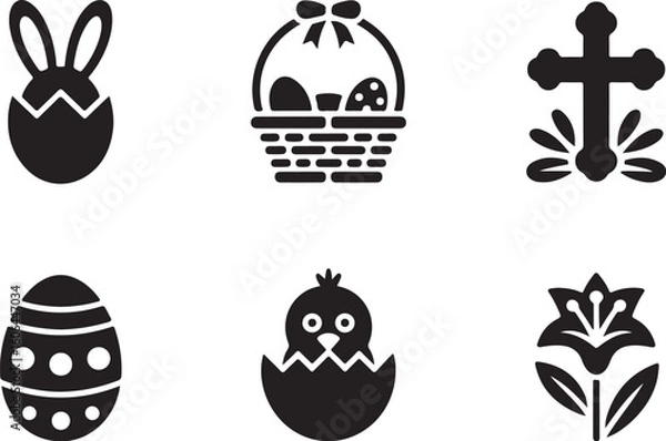 Fototapeta Cute Easter Basket and Chick SVG Bundle