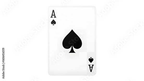 Fototapeta Ace of spades playing card illustration for poker blackjack and casino games for card game enthusiasts on transparent background
