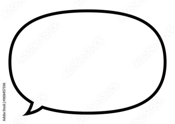 Obraz 吹き出し　シンプル　楕円　白　黒縁