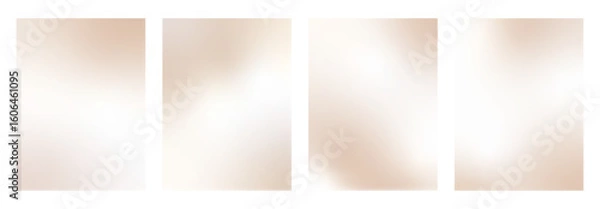 Fototapeta Warm beige pastel gradient vertical backgrounds set. Light brown and pink blending templates. Vector backdrop with soft blur. Ombre cream cosmetic backdrop. Subtle beige colors gradation design.
