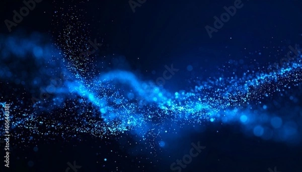 Obraz Glowing white particles suspended against a deep blue background
