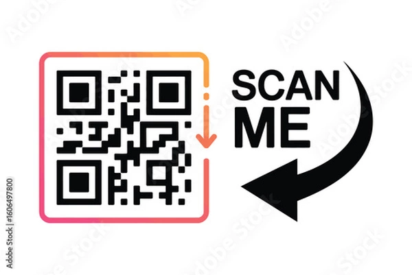 Fototapeta qr code scan icon with scan me frame