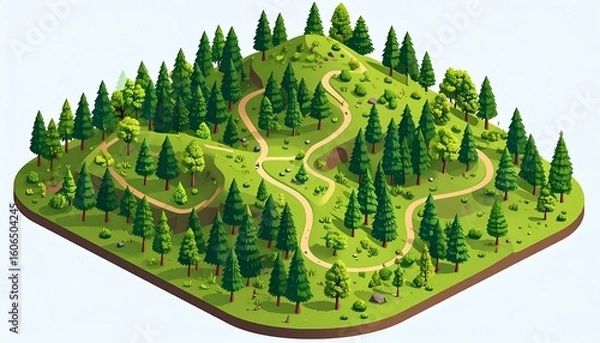 Obraz Isometric Forest Design