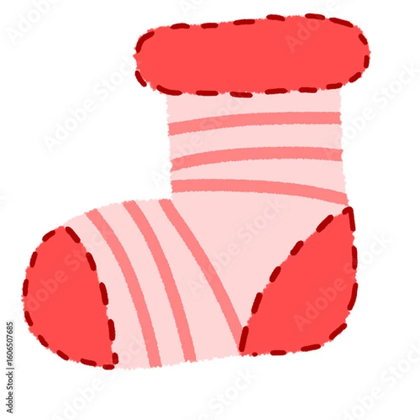 Fototapeta vector illustration of a red sock