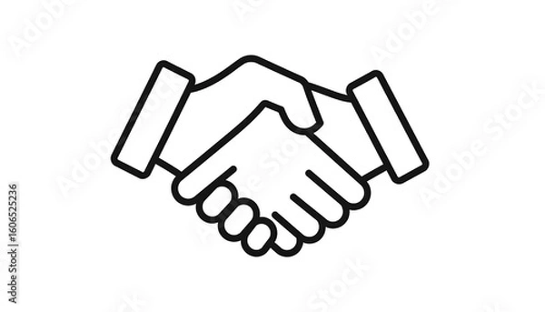 Obraz Simple line drawing of two hands shaking