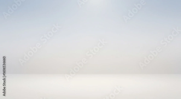Fototapeta Clean and modern empty studio space with a seamless white infinity background for product placement.