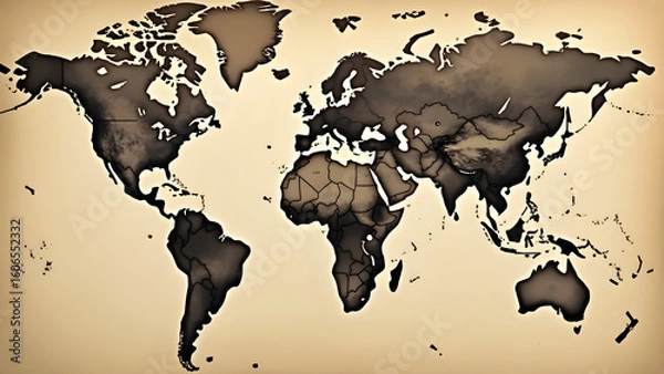 Fototapeta World map designs for journals. Creative ideas for travel journals. How to sketch maps in journals. Tips for ultra-realistic journal art.