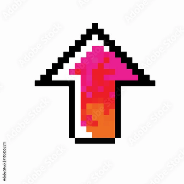 Obraz pink with red fire pixel arrow