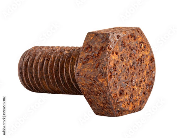 Obraz Old rusty bolt isolated on white