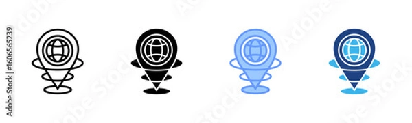 Fototapeta Geospatial Technology icon set multiple style collection