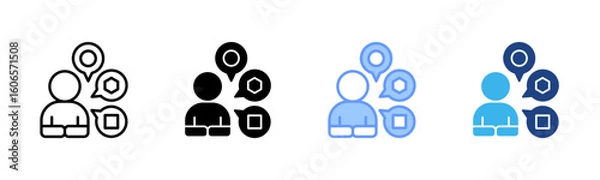 Fototapeta Experience icon set multiple style collection