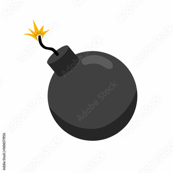 Obraz black bomb theme vector illustration with white background