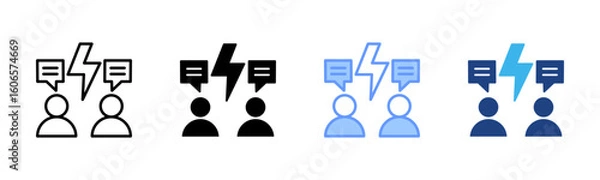 Fototapeta Conflict Of Interest icon set multiple style collection