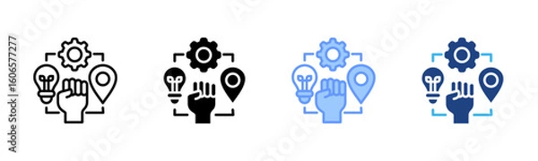 Fototapeta Autonomy icon set multiple style collection