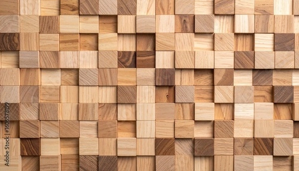 Fototapeta Wooden Blocks Wall Texture