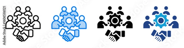 Obraz Collaboration icon set multiple style collection