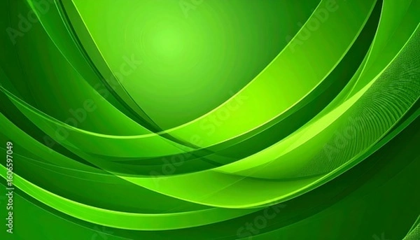Obraz Abstract green curves