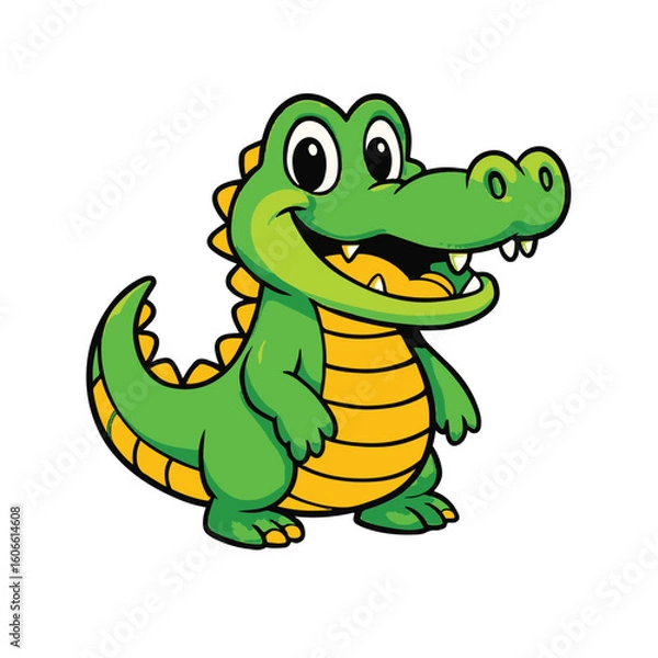 Obraz Cartoon crocodile vector illustration