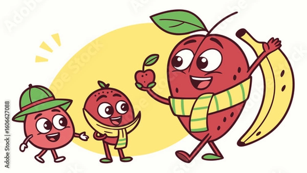 Obraz funny strawberry  cartoon