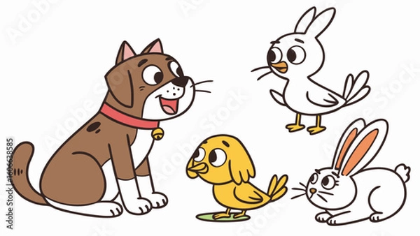 Obraz two dogs playing