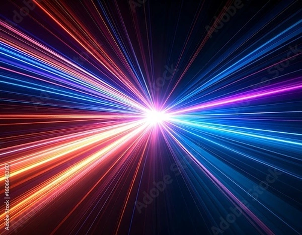 Fototapeta Abstract speed lines radiating outward from a central point