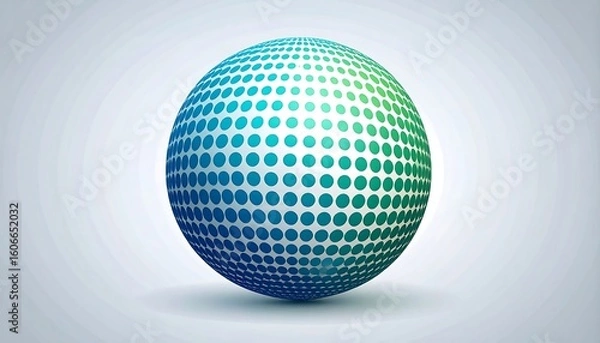 Fototapeta Abstract sphere with gradient polka dots