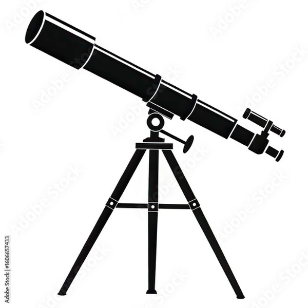Obraz telescope solid icon, vector illustration, pictogram isolated on white