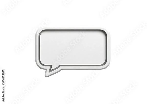 Fototapeta Blank white speech bubble, 3D effect