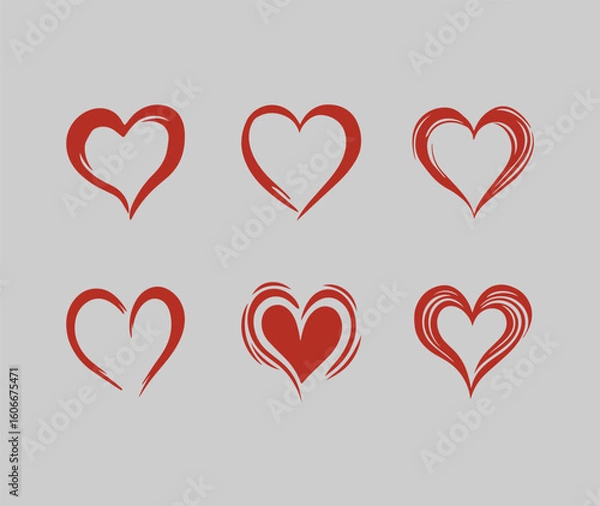 Obraz heart hand drawing cute simple element set