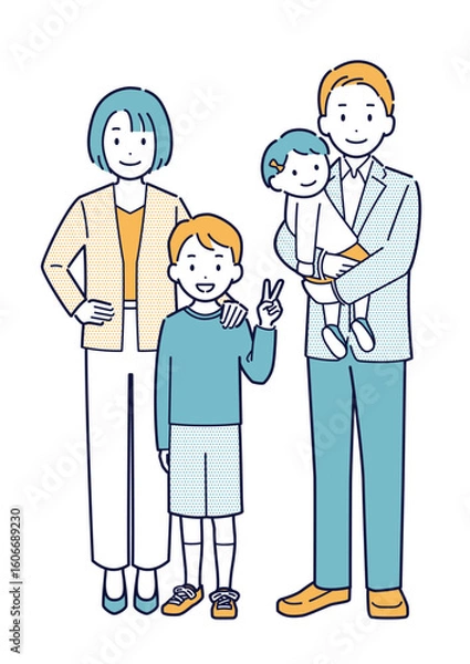 Obraz 家族のイラスト＿全身