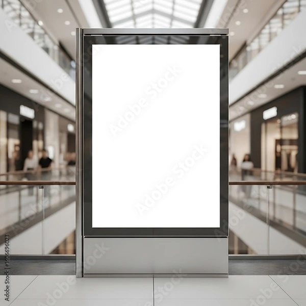 Fototapeta Blank billboard in a modern shopping mall.