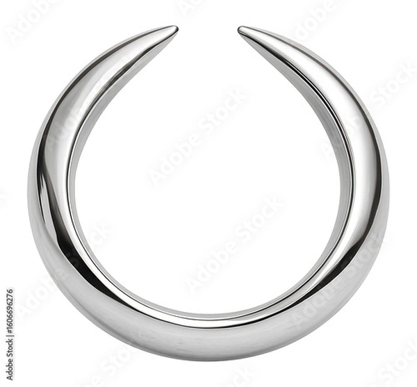 Obraz Silver knuckle ring featuring an open design with pointed ends